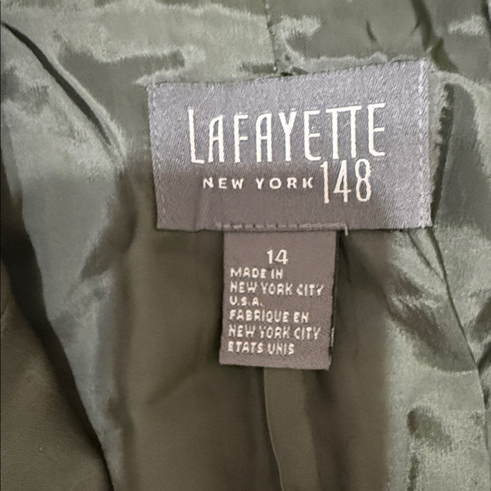 Lafayette 148 New York Dark Green office Blazer lined like New 14 large XL - Picture 2 of 9